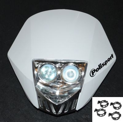 koplampspoiler Polisport wit Cross-Supermotard
